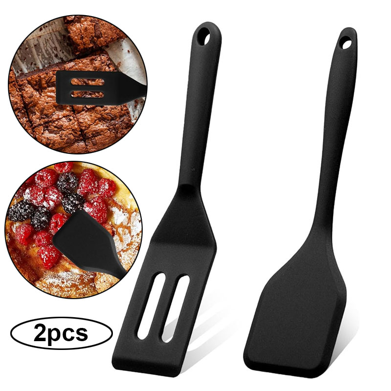 Okonomiyaki Spatula - 2 Stück Mini-Silikon-Brownie-Servierspatel-Set, hitzebeständiger Kochspatel für