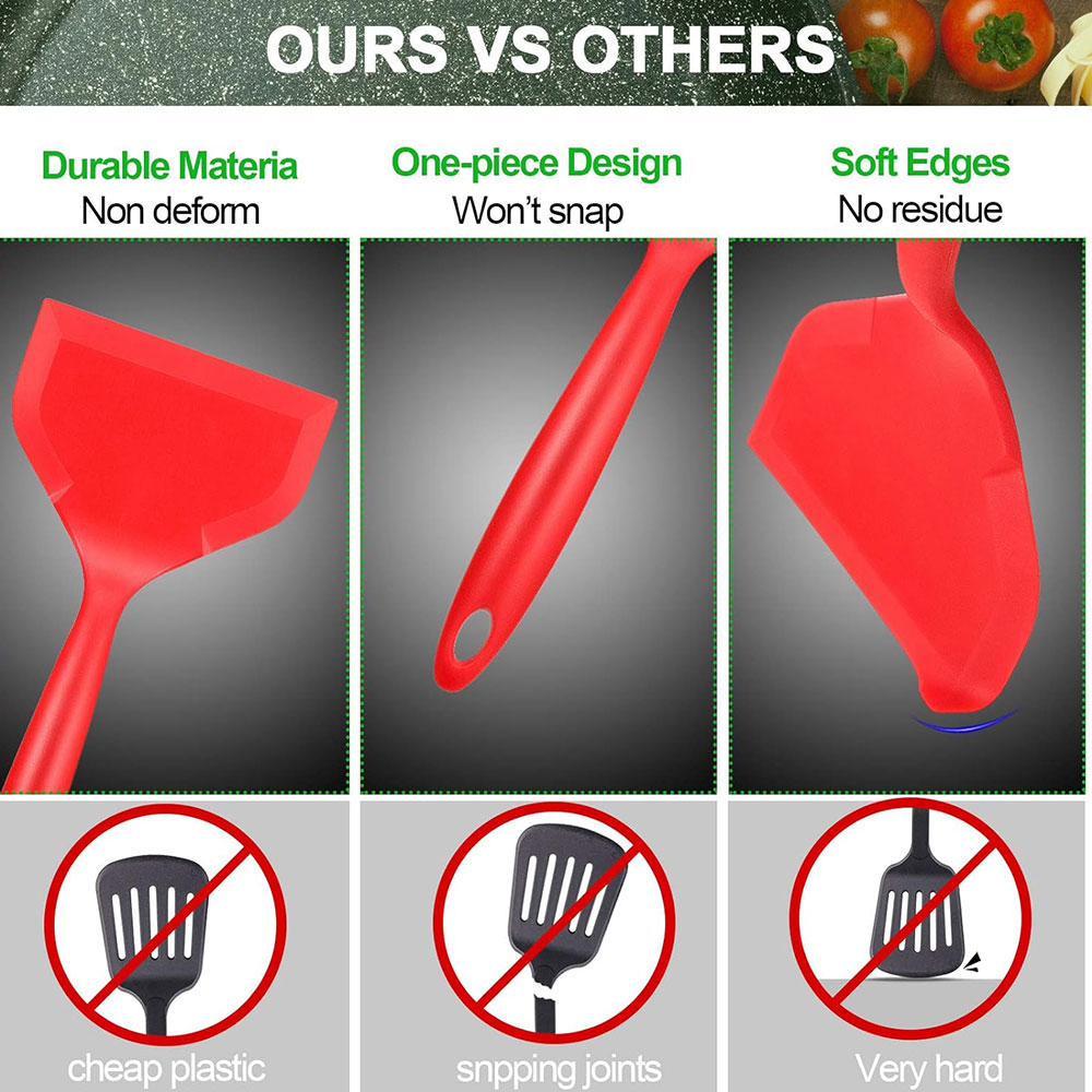 Red BK Antihaft-Silikonwender, – Okonomiyaki Spatula Bewertung und Preis